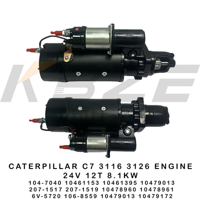 6V-5720 106-8559 CAT C7 3116 3126 엔진 24V 12T 8.1KW 스타터 모터 104-7040 10461153 10461395 207-1517 207-1519 E320 E322 E325 굴삭기용